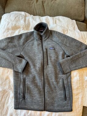 Patagonia Heathered Gray Full-Zip Fleece Jacket